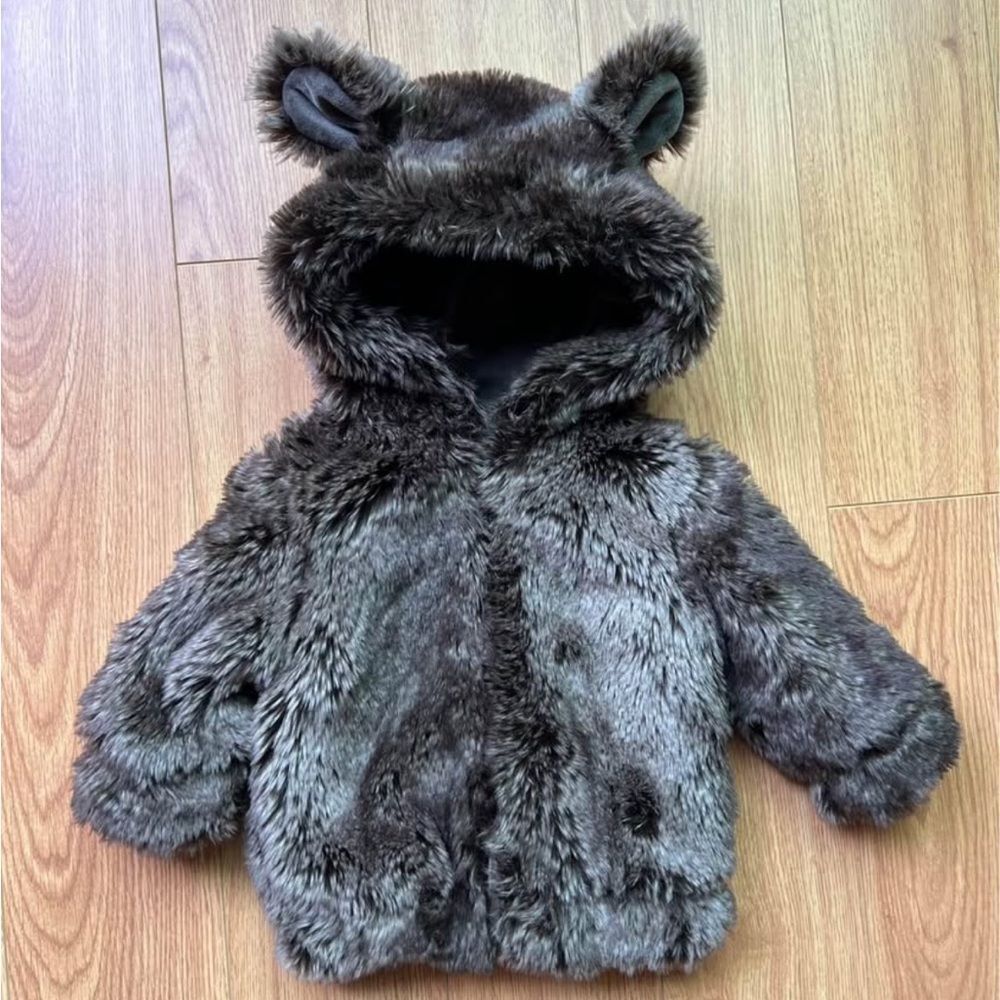 restoration hardware baby & child faux fur teddy bear jacket 6m